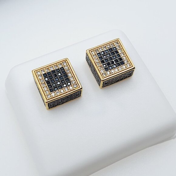 "14K Gold Plated Cubic Zircon Earrings, EVBRS706 - Picture 7 of 9
